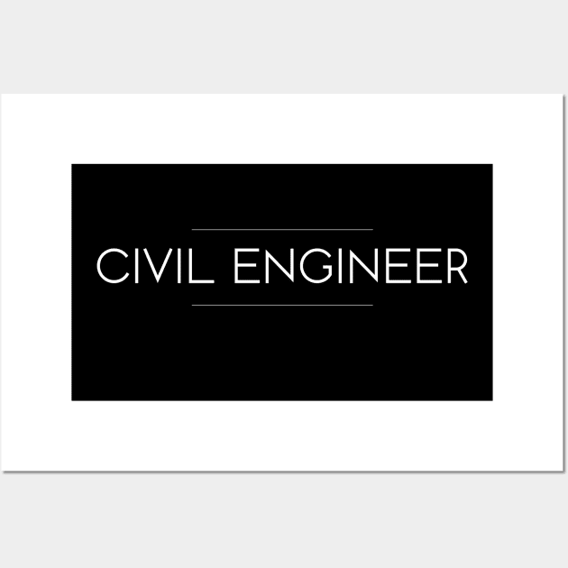 Civil Engineer Minimalist Design Wall Art by Studio Red Koala